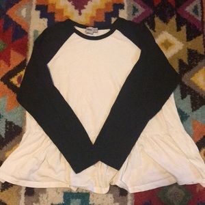 Ruffled Baseball Tee